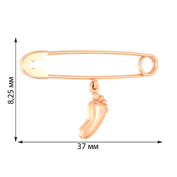 Золотая булавка с подвесной частью (арт. 360033) – изображение 5