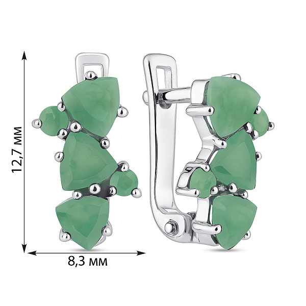 Серебряное серьги с изумрудом (арт. 7502/2111511Изм) – изображение 2