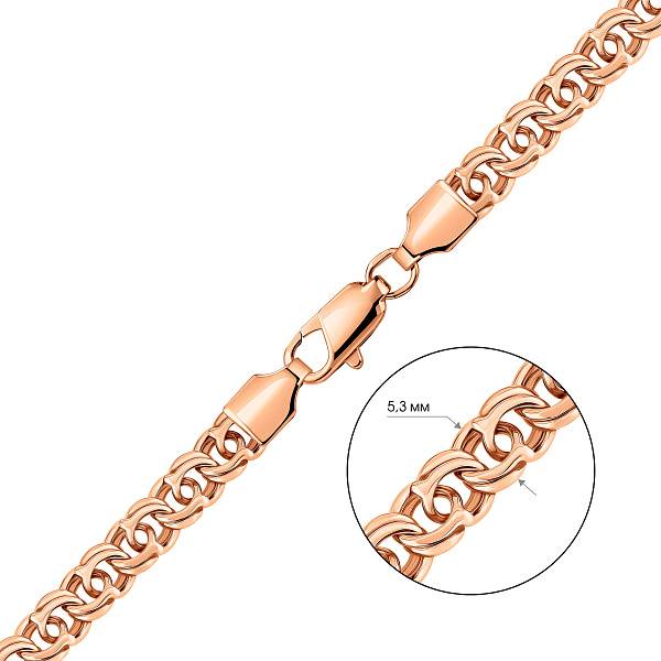 Ланцюжок з червоного золота плетіння Бісмарк (арт. цр30204-085) – зображення 3