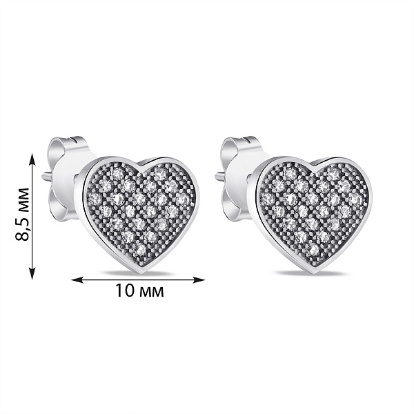 Серебряные серьги пусеты с фианитами (арт. 7518/6765) – изображение 2