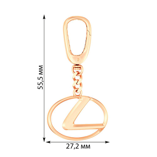 Автомобільний золотий брелок Lexus (арт. 360120) – зображення 2