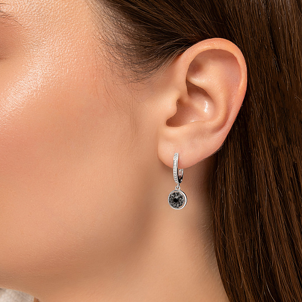 Сережки з золота з діамантами  (арт. 2191448202ч) – зображення 3