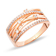 Золотое кольцо с фианитами Синергия (арт. 140531)