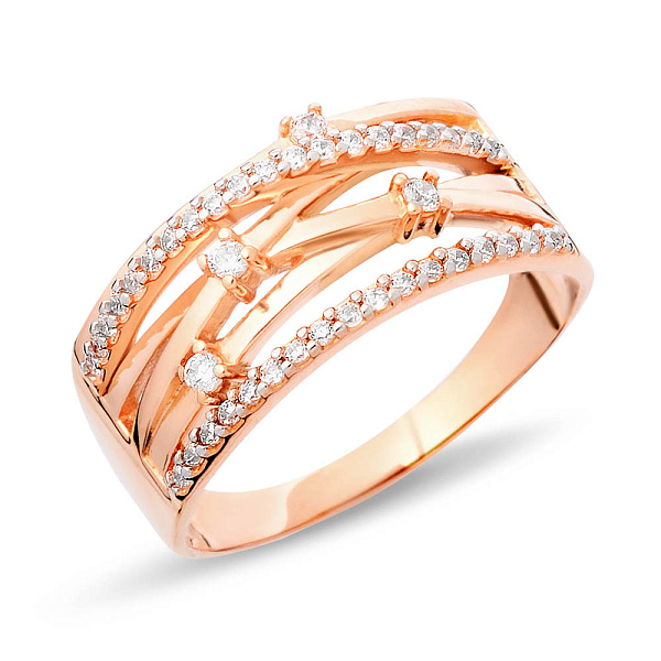 Золота каблучка з фіанітами Синергія (арт. 140531) – зображення 1