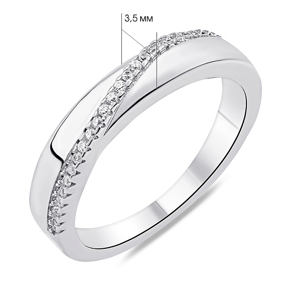 Серебряное кольцо с дорожкой из фианитов (арт. 7501/6928) – изображение 2
