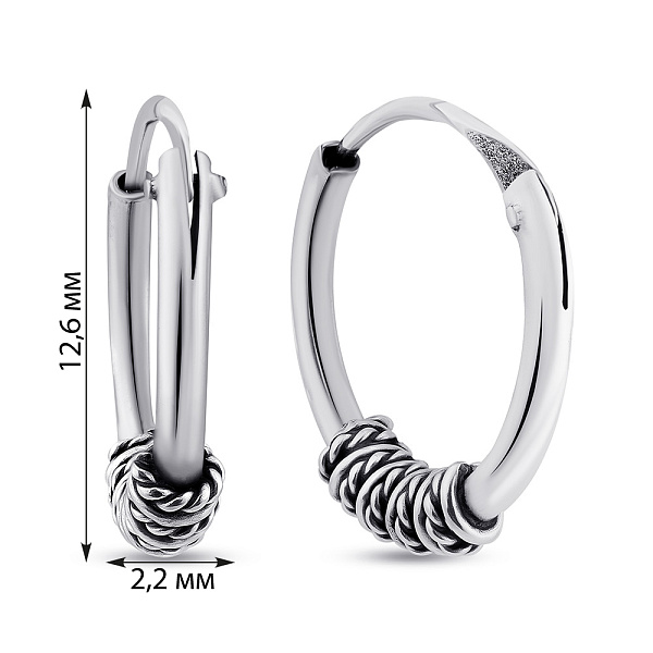 Серьги из серебра без камней (арт. 7902/С5/314) – изображение 2