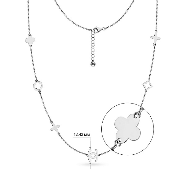 Кольє з білого золота (арт. 352017б) – зображення 2