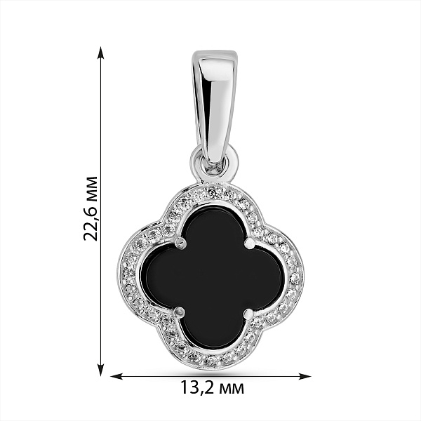 Серебряный подвес с ониксом (арт. 7503/2154/15о) – изображение 2