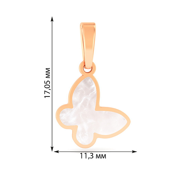 Золотой подвес Бабочки с эмалью (арт. 441208еп) – изображение 5