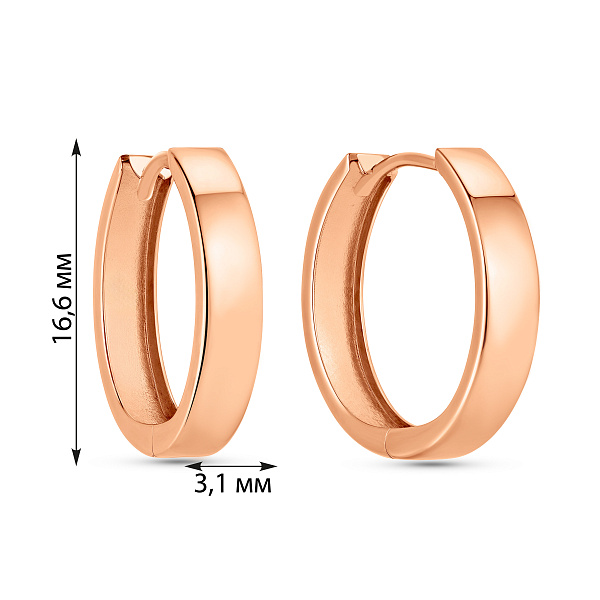 Серьги-кольца из красного золота (арт. 105700/15) – изображение 4
