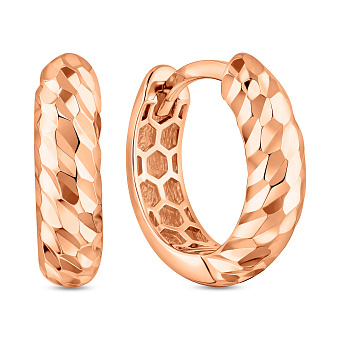 Золотые серьги-кольца без камней (арт. 1092123)