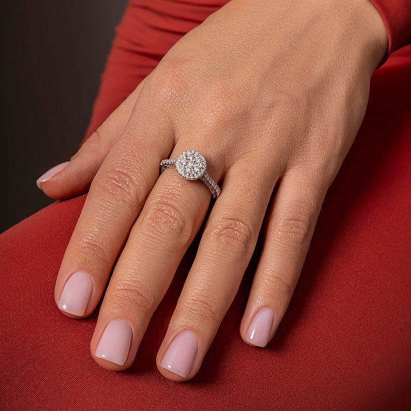 Золотое кольцо с бриллиантами (арт. К011629080б) – изображение 4