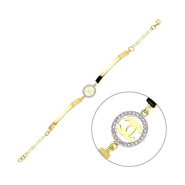 Золотой женский браслет с фианитами (арт. 322953ж) – изображение 1