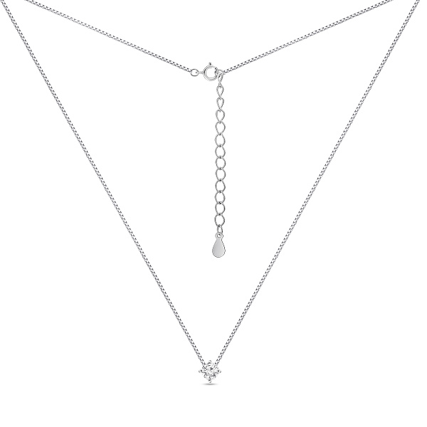 Серебряное колье с одним фианитом (арт. 7507/2434) – изображение 2