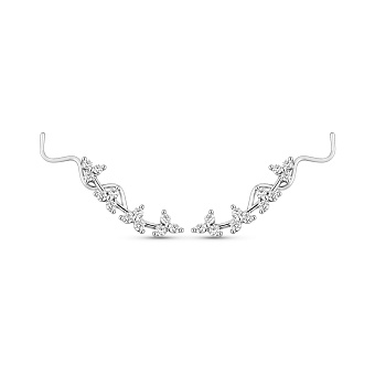 Фото Сережки з білого золота клаймбери з фіанітами (арт. 110171б)