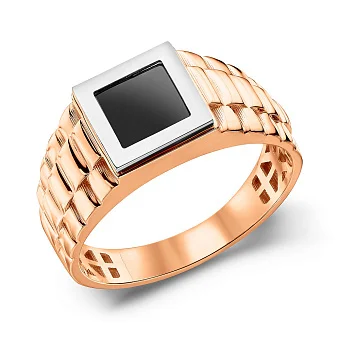 Золотая печатка с ониксом (арт. 180540кбо)