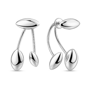 Золотые серьги-джекеты без камней (арт. 104185б)