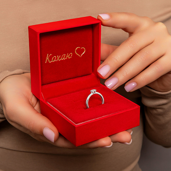 Кольцо из белого золота с бриллиантом (арт. К011163030б) – изображение 6