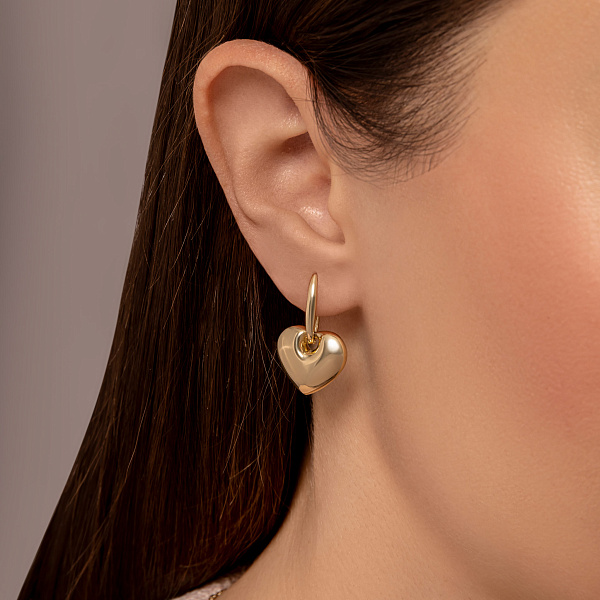 Серьги из желтого золота Сердечки (арт. 1101223ж) – изображение 2