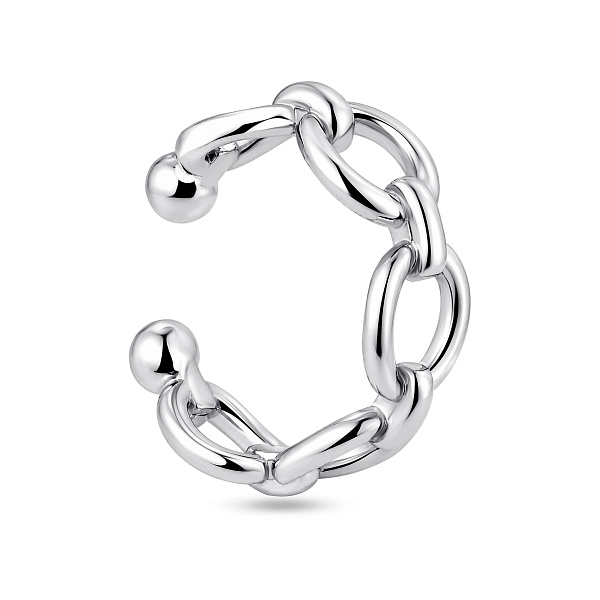 Срібна сережка-каффа без каміння (арт. 7502/10315я) – зображення 1