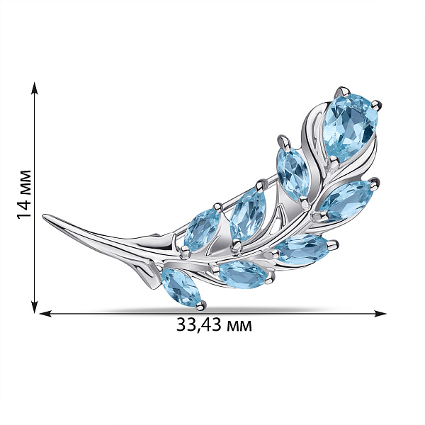 Брошь из серебра с топазом (арт. 7505/584Пгбп) – изображение 2
