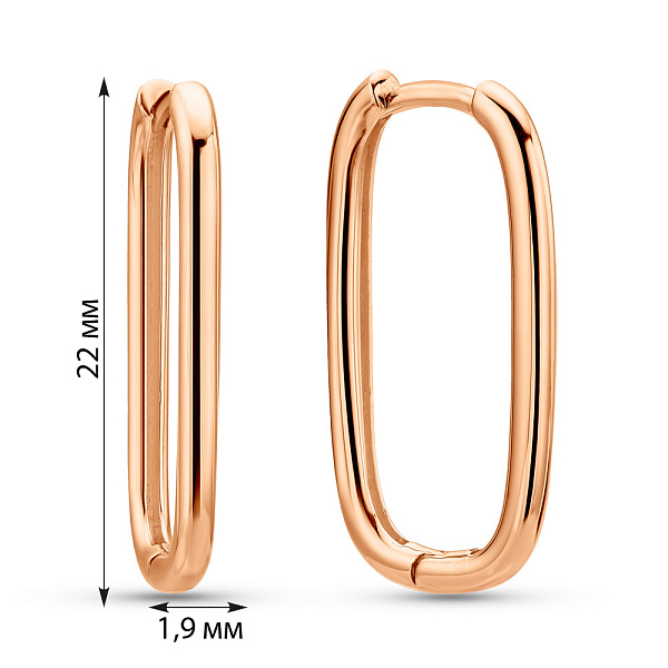 Серьги из красного золота  (арт. С-АНГ11-10) – изображение 4