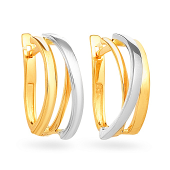 Фото Сережки Синергія з жовтого і білого золота (арт. 110306ж)