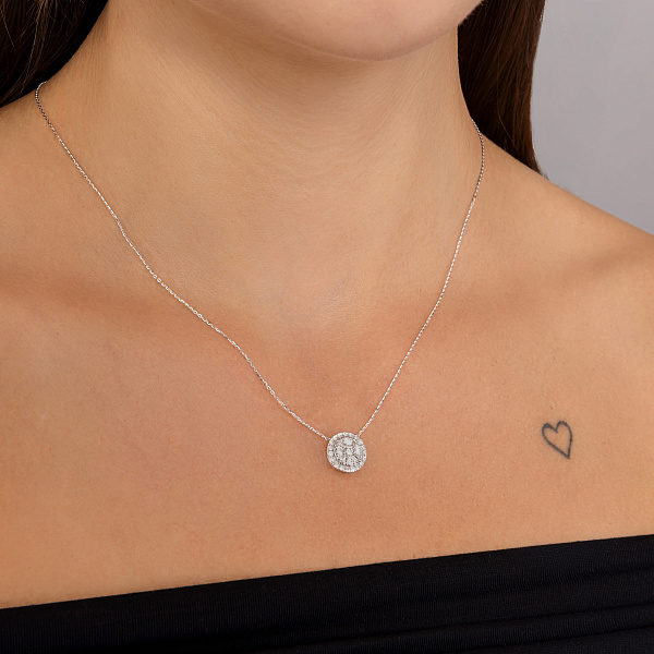 Кольє з білого золота з діамантами (арт. Ц341650030б) – зображення 3