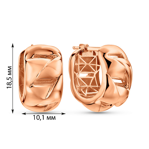 Серьги из красного золота Francelli (арт. 110702) – изображение 3