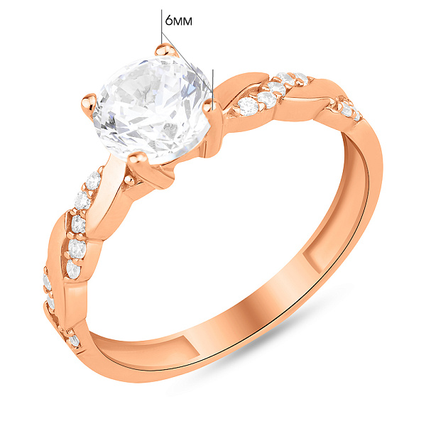 Золотое кольцо с фианитами (арт. 156493) – изображение 2