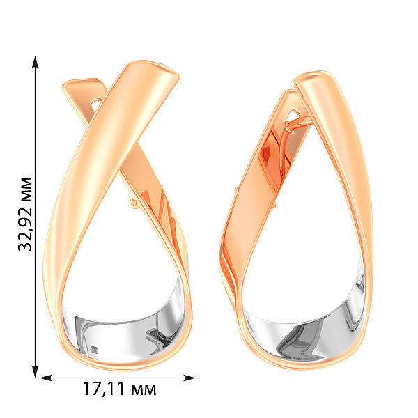 Золоті сережки без каменів (арт. 110184) – зображення 4