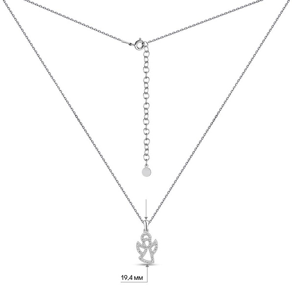 Серебряное колье Ангел с фианитами (арт. 7507/2096) – изображение 3