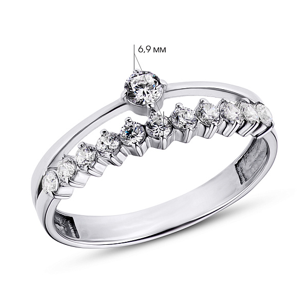 Серебряное кольцо с фианитами (арт. 7501/19043р) – изображение 2