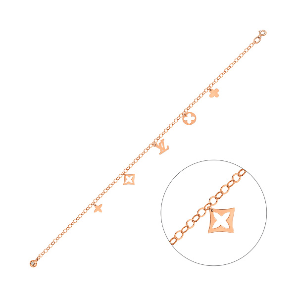 Золотий браслет з підвісками (арт. 323188/2) – зображення 1