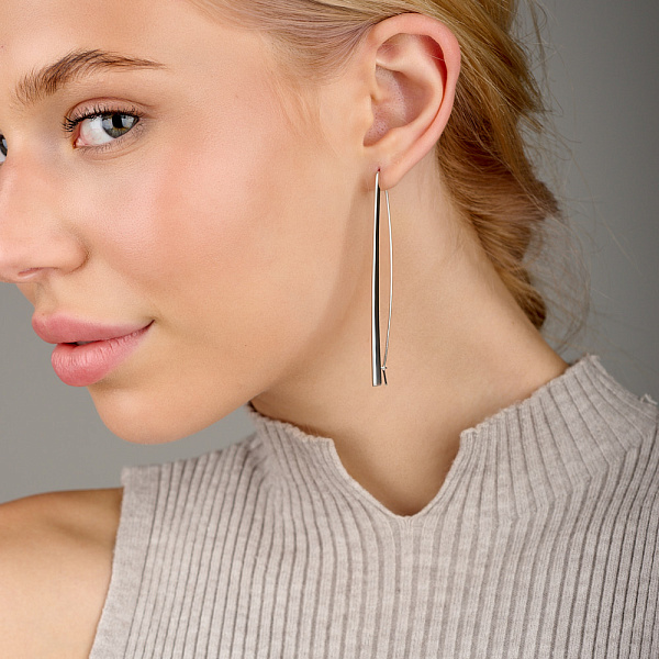 Золотые серьги Francelli из белого золота (арт. 105342б) – изображение 2