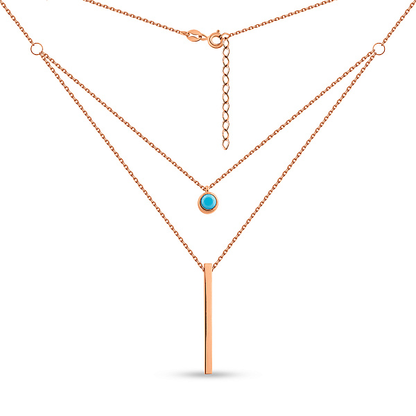 Золотое многослойное колье с бирюзой (арт. 352601ПБ) – изображение 2