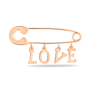 Золотая булавка Love с подвесками (арт. 360218)