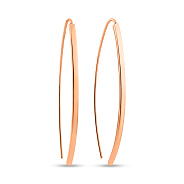 Сережки з червононого золота без каміння (арт. С-ПЛ-10)