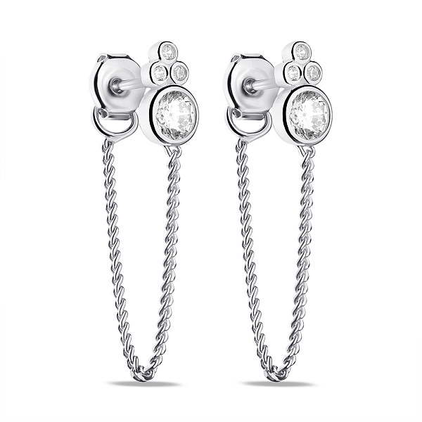 Серьги из серебра с фианитами (арт. 7518/6450) – изображение 1