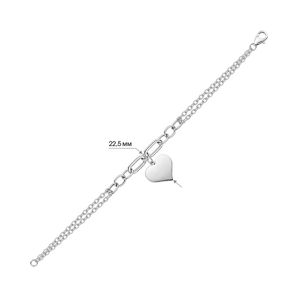 Браслет золотий з сердечком (арт. 3261008б) – зображення 5