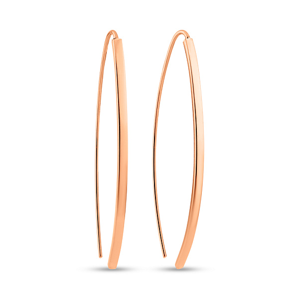 Серьги из красного золота без камней (арт. С-ПЛ-10) – изображение 1