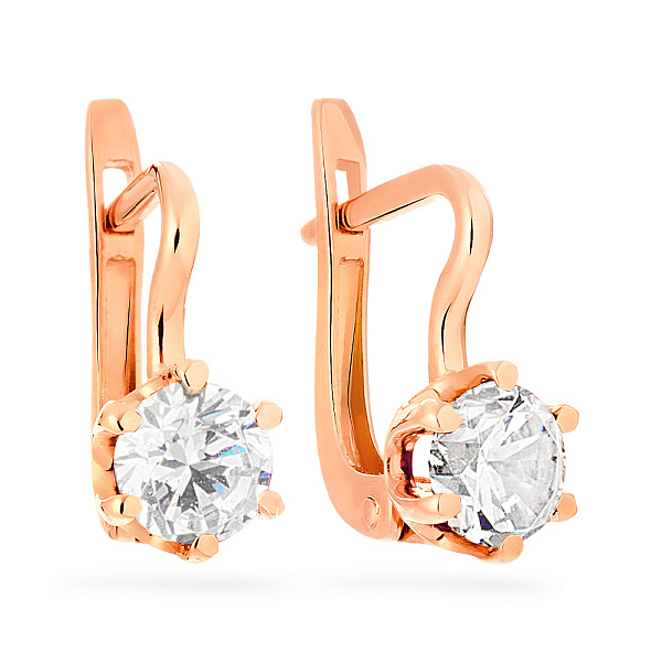 Дитячі золоті сережки з фіанітами (арт. 110449) – зображення 1