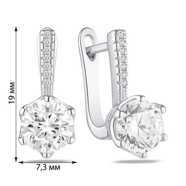 Серебряные серьги с фианитами (арт. 7502/10494) – изображение 2
