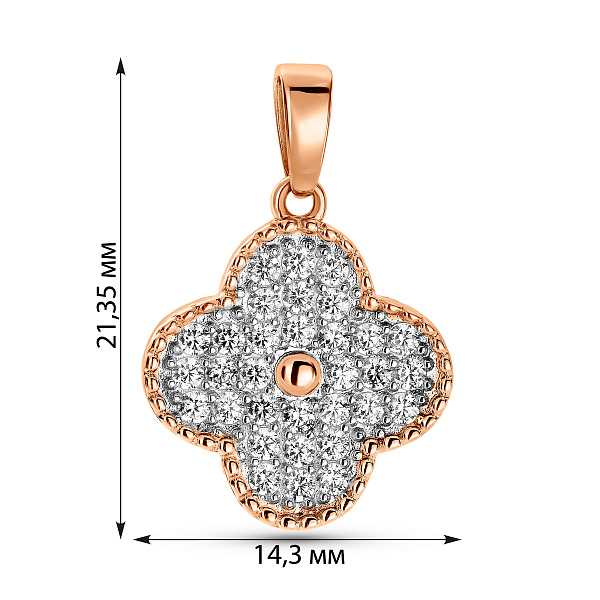 Кулон из красного золота с фианитами (арт. 441397) – изображение 2