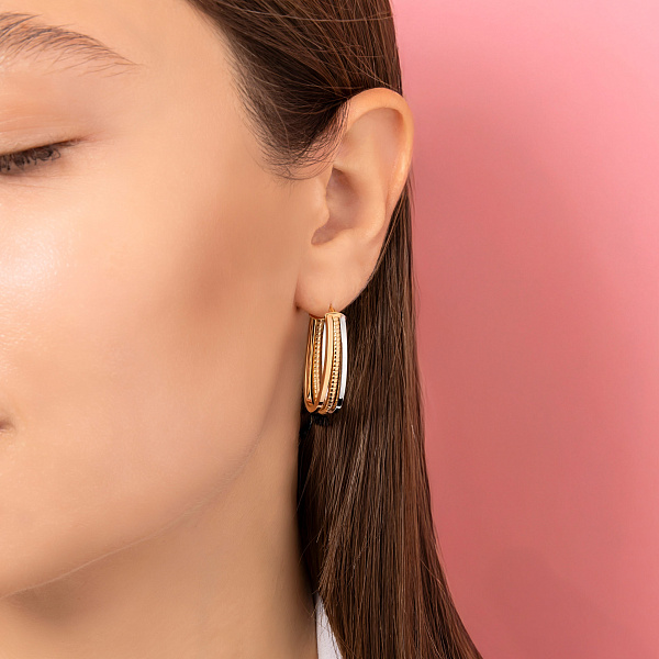 Сережки из желтого и белого золота (арт. 1091625/25жб) – изображение 3