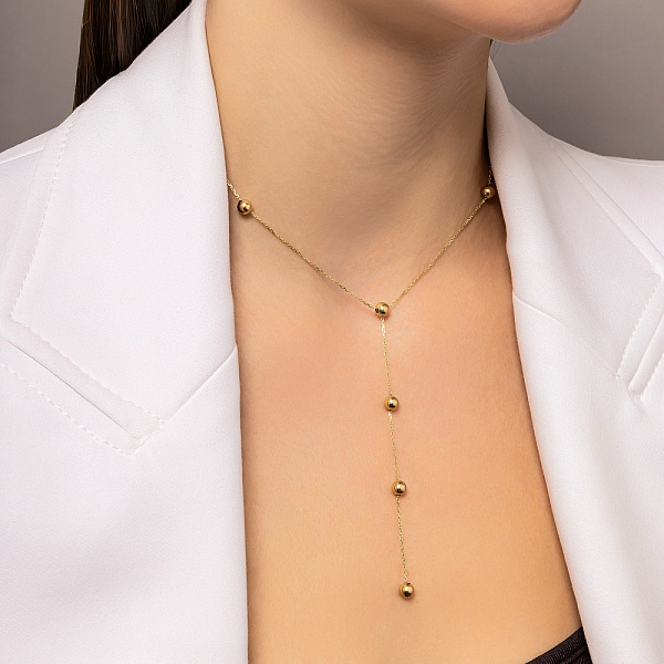 Кольє-краватка з жовтого золота (арт. 360276ж) – зображення 2