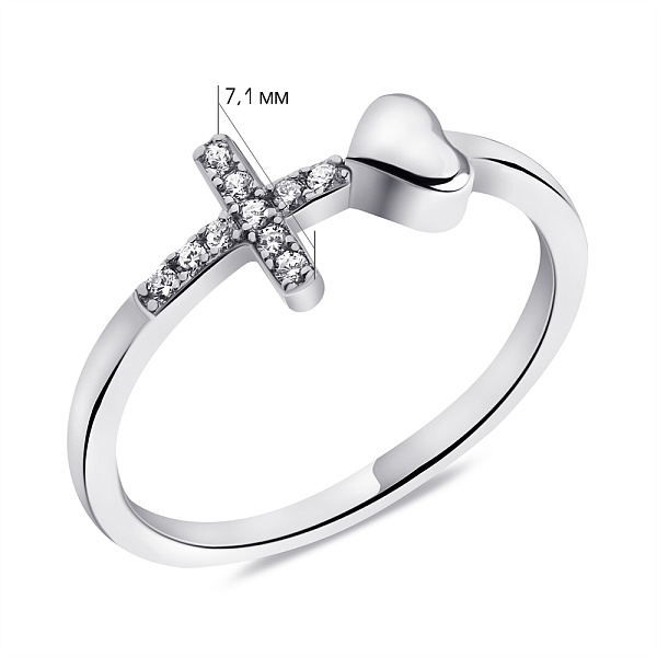 Срібна каблучка з фіанітами (арт. 7501/6696) – зображення 2