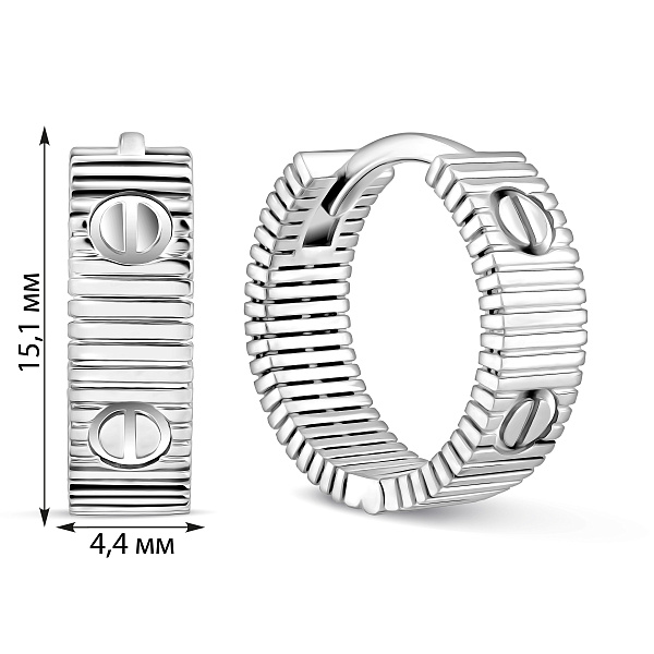 Серьги-кольца из белого золота (арт. 1092099б) – изображение 4