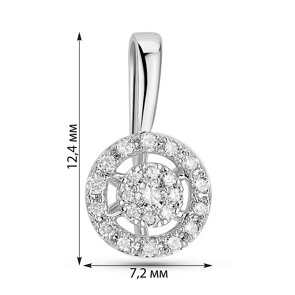 Кулон з білого золота з діамантами (арт. П341671010б) – зображення 2