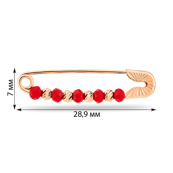 Золотая булавка с ониксом (арт. 280172ок) – изображение 3
